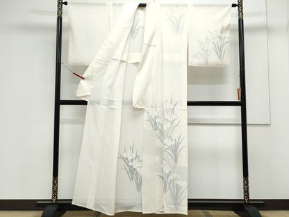 平和屋着物＊夏物　訪問着　絽　流水花文　正絹　逸品　CABK0596th