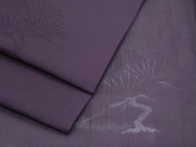 平和屋着物＊夏物　色無地　松文紗　深紫色　正絹　逸品　CABK0600th
