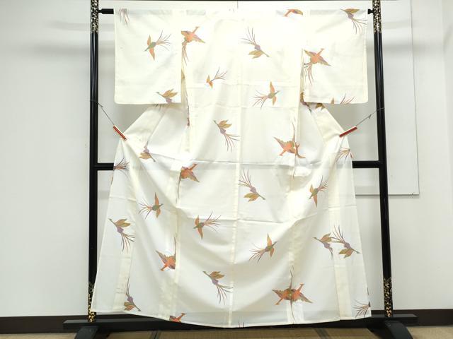 平和屋着物＊夏物　小紋　絽　鳳凰　暈し染め　洗える着物　CABK0624th