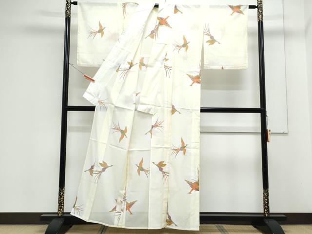 平和屋着物＊夏物　小紋　絽　鳳凰　暈し染め　洗える着物　CABK0624th