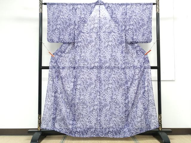 平和屋着物＊夏物　小紋　紗　草花文　洗える着物　CABK0628th