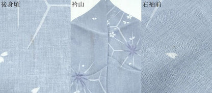 平和屋着物＊夏物　小紋　紗　麻の葉舞桜文　やまと誂製　洗える着物　CABK0630th