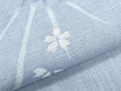 平和屋着物＊夏物　小紋　紗　麻の葉舞桜文　やまと誂製　洗える着物　CABK0630th