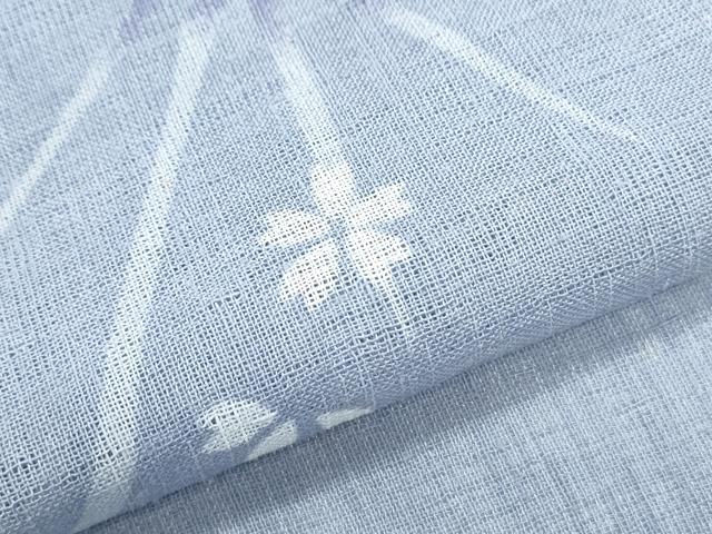 平和屋着物＊夏物　小紋　紗　麻の葉舞桜文　やまと誂製　洗える着物　CABK0630th