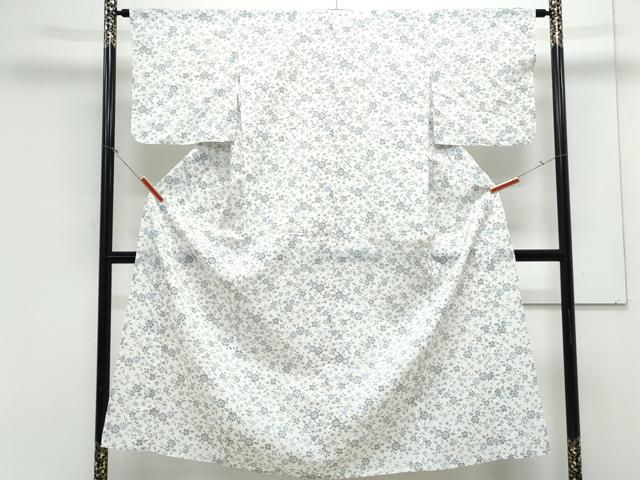 平和屋着物＊夏物　小紋　紗　草花文　洗える着物　CABK0631th