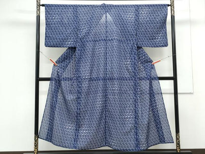 平和屋着物＊夏物　小紋　絽　草花文　洗える着物　CABK0636th