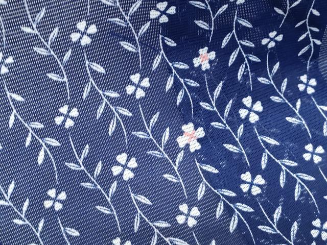平和屋着物＊夏物　小紋　絽　草花文　洗える着物　CABK0636th
