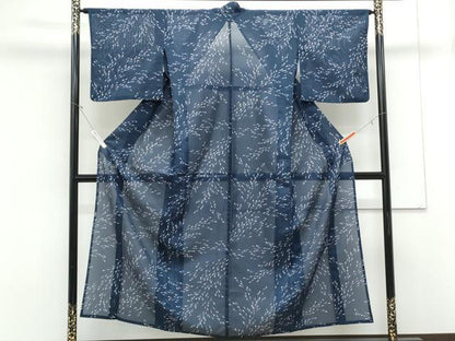 平和屋着物＊夏物　小紋　絽　魚　洗える着物　CABK0641th