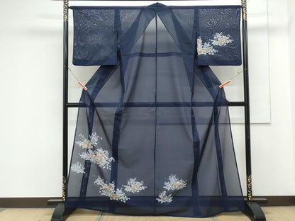 平和屋着物＊夏物　訪問着　絽　草花文　洗える着物　CABK0643th