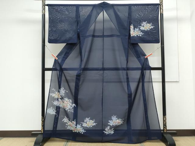 平和屋着物＊夏物　訪問着　絽　草花文　洗える着物　CABK0643th