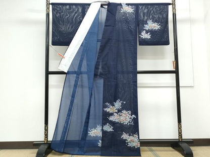 平和屋着物＊夏物　訪問着　絽　草花文　洗える着物　CABK0643th