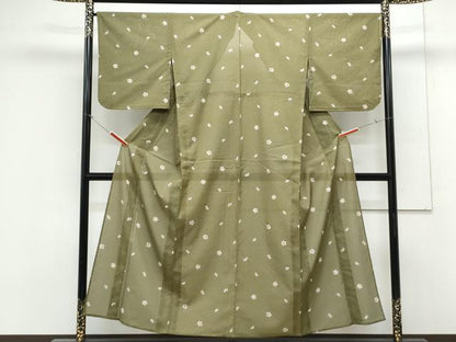 平和屋着物＊夏物　小紋　絽　舞花文　洗える着物　CABK0644th