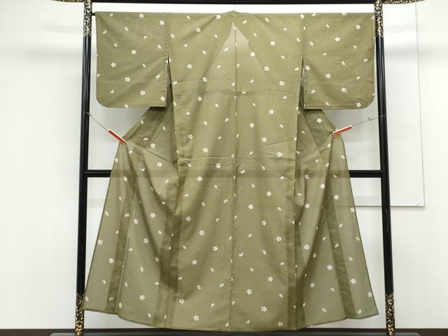 平和屋着物＊夏物　小紋　絽　舞花文　洗える着物　CABK0644th