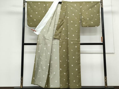 平和屋着物＊夏物　小紋　絽　舞花文　洗える着物　CABK0644th