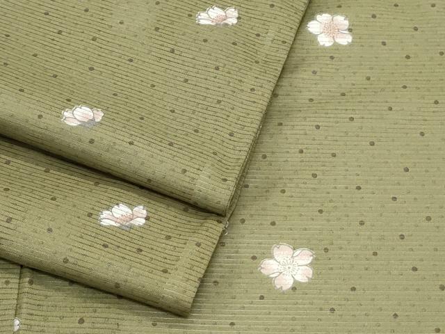 平和屋着物＊夏物　小紋　絽　舞花文　洗える着物　CABK0644th