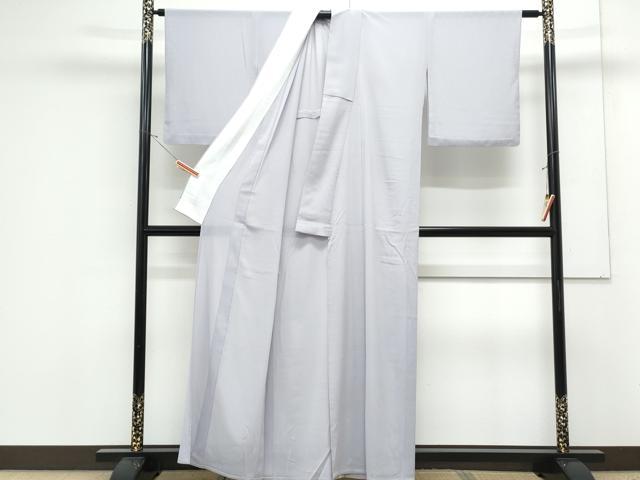 平和屋着物＊夏物　色無地　絽縮緬　牡丹鼠色　洗える着物　CABK0645th