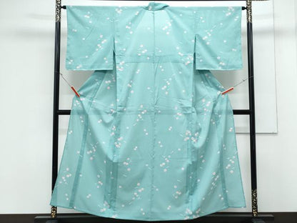 平和屋着物＊夏物　小紋　絽　糸巻き文　洗える着物　CABK0654th