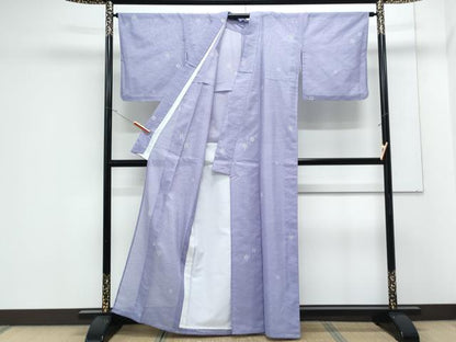 平和屋着物＊夏物　小紋　絽　雪の結晶　洗える着物　CABK0659th
