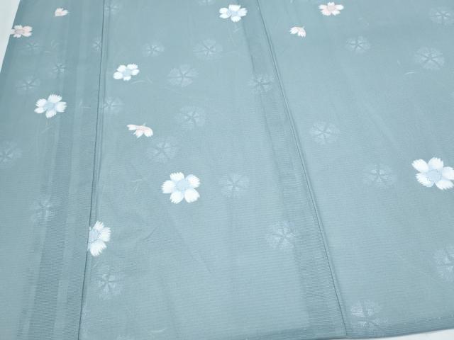平和屋着物＊夏物　小紋　絽　舞花文　洗える着物　CABK0660th