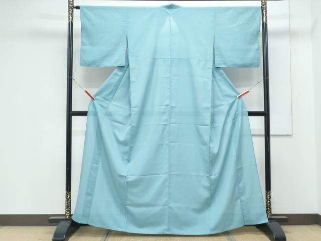 平和屋着物＊夏物　色無地　絽　白群色　洗える着物　CABK0664th