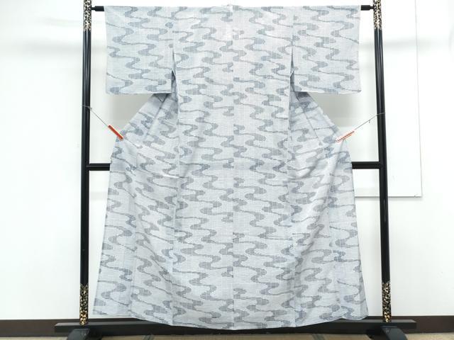 平和屋着物＊夏物　小紋　絽　流水文　洗える着物　CABK0667th