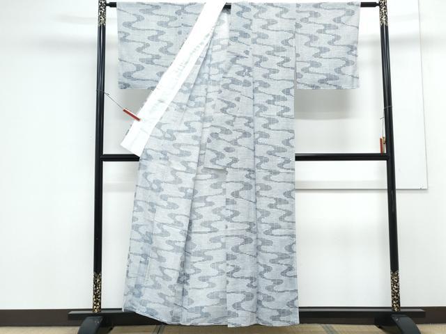 平和屋着物＊夏物　小紋　絽　流水文　洗える着物　CABK0667th