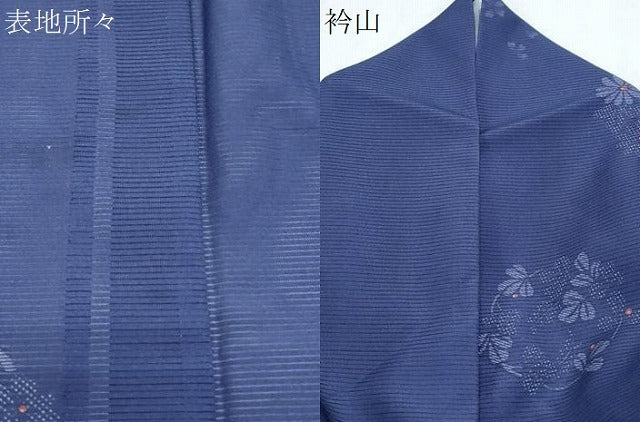 平和屋着物＊夏物　小紋　絽　花丸文　洗える着物　CABK0668th