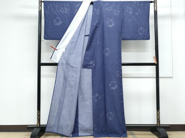 平和屋着物＊夏物　小紋　絽　花丸文　洗える着物　CABK0668th