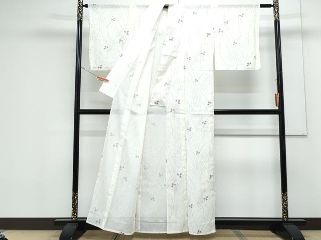平和屋着物＊夏物　小紋　絽　草花文　洗える着物　CABK0670th