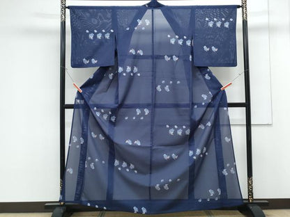 平和屋着物＊夏物　小紋　絽　成り物　洗える着物　CABK0675th