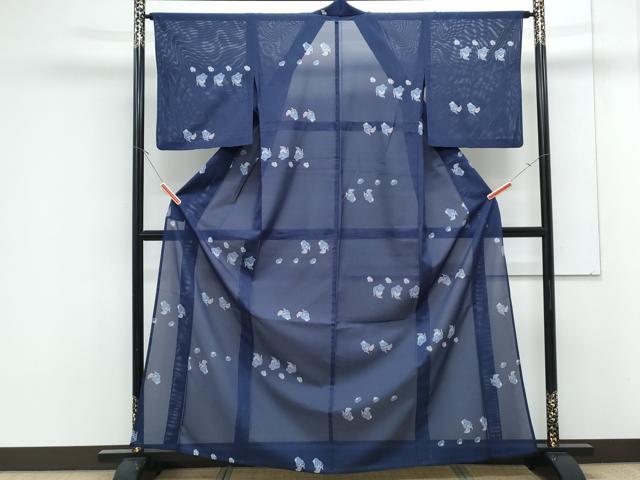 平和屋着物＊夏物　小紋　絽　成り物　洗える着物　CABK0675th