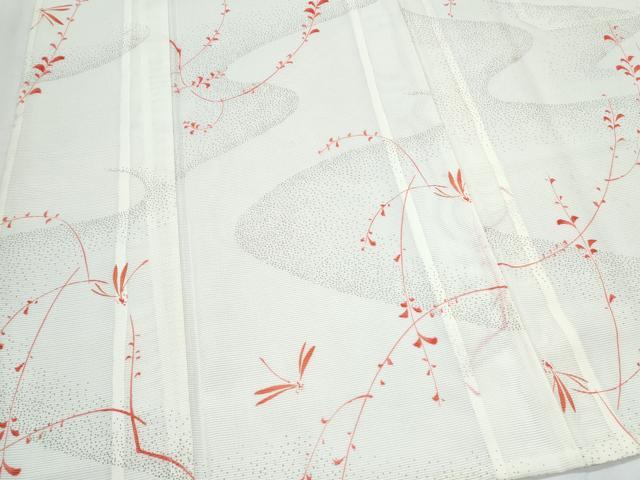 平和屋着物＊夏物　小紋　絽　草花文　洗える着物　CABK0676th