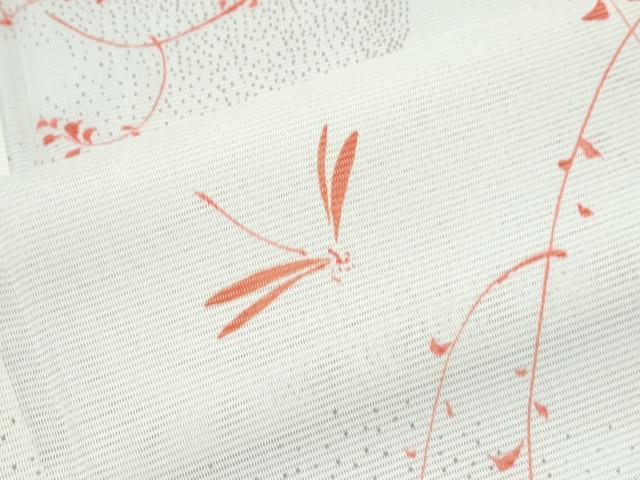 平和屋着物＊夏物　小紋　絽　草花文　洗える着物　CABK0676th