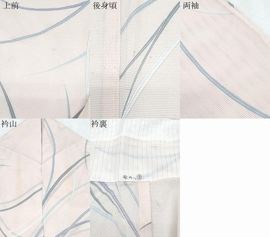 平和屋着物＊夏物　小紋　絽　芝草文　洗える着物　CABK0678th