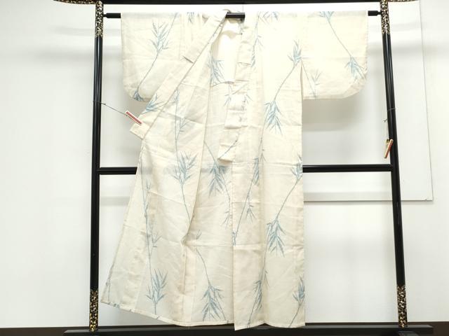 平和屋着物＊夏物　小紋　紗　草葉文　CABK0679th