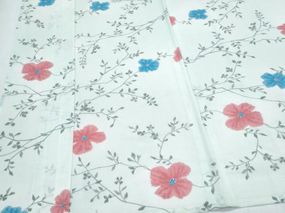 平和屋着物＊夏物　小紋　絽　草花文　暈し染め　洗える着物　CABK0684th