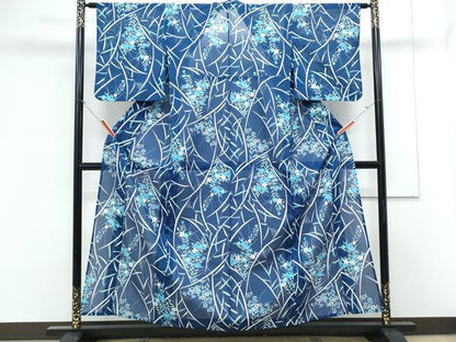 平和屋着物＊夏物　小紋　絽　草花文　洗える着物　CABK0685th
