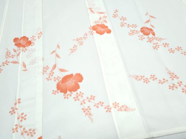 平和屋着物＊夏物　小紋　絽　草花文　洗える着物　CABK0689th