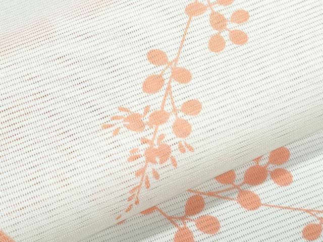 平和屋着物＊夏物　小紋　絽　草花文　洗える着物　CABK0689th