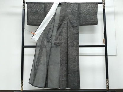 平和屋着物＊夏物　小紋　絽　立波文　洗える着物　CABK0693th