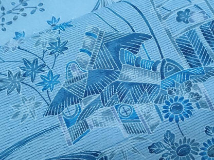 平和屋着物＊夏物　小紋　絽　流水草花文　洗える着物　CABK0699th