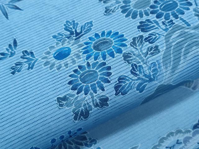 平和屋着物＊夏物　小紋　絽　流水草花文　洗える着物　CABK0699th