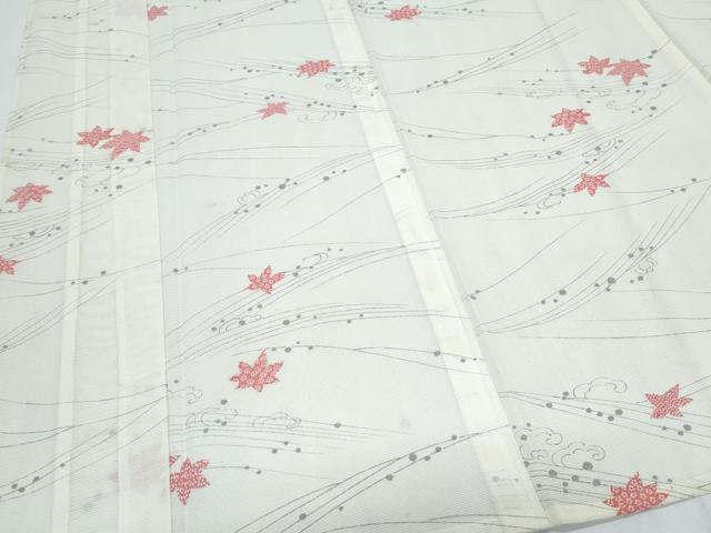 平和屋着物＊夏物　小紋　絽　流水楓文　洗える着物　CABK0700th