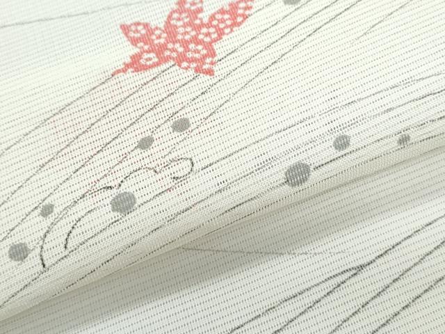 平和屋着物＊夏物　小紋　絽　流水楓文　洗える着物　CABK0700th