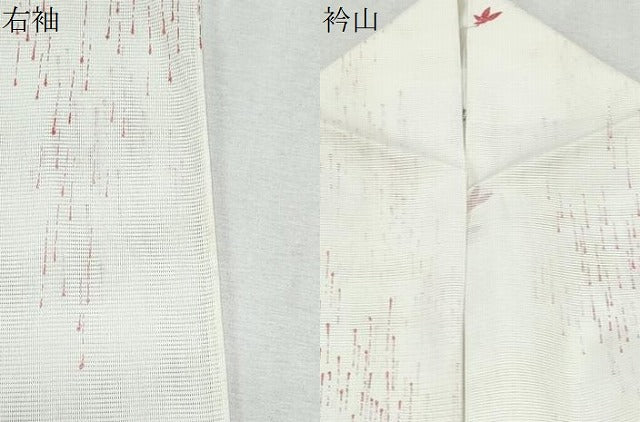 平和屋着物＊夏物　小紋　絽　楓文　鈴乃屋扱い　洗える着物　CABK0701th