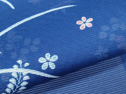 平和屋着物＊夏物　小紋　絽　草花文　洗える着物　CABK0703th