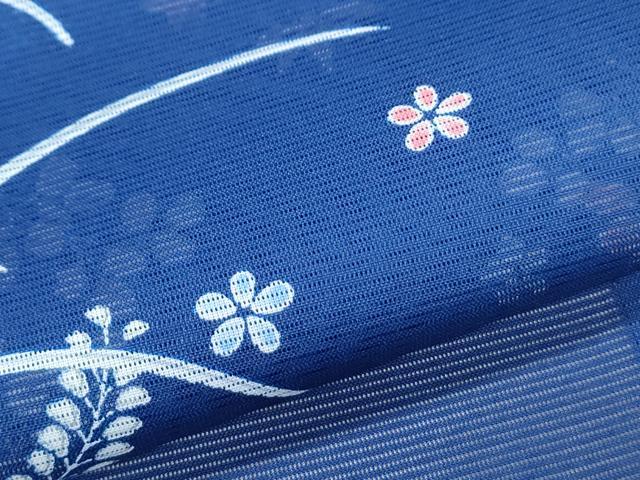 平和屋着物＊夏物　小紋　絽　草花文　洗える着物　CABK0703th