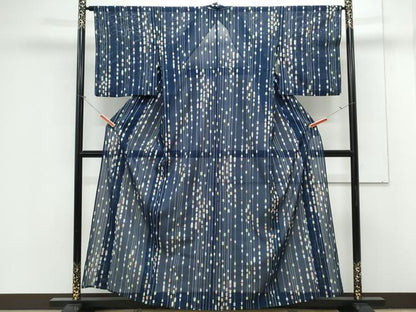 平和屋着物＊夏物　小紋　絽　矢羽根間道　洗える着物　CABK0704th