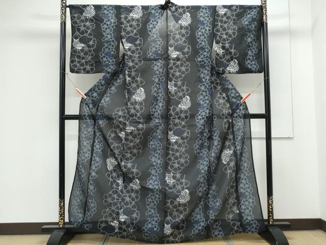 平和屋着物＊夏物　小紋　絽　花間道　洗える着物　CABK0705th