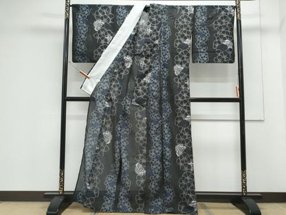 平和屋着物＊夏物　小紋　絽　花間道　洗える着物　CABK0705th